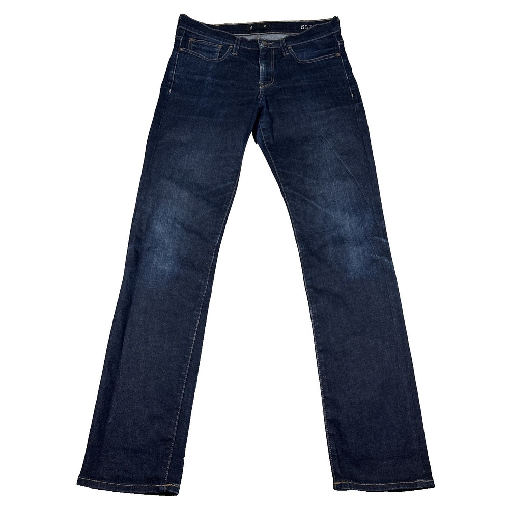 Madewell Men's Slim Fit Dark Wash Jeans Size 32x34 Fade Whiskering Stretch J9527